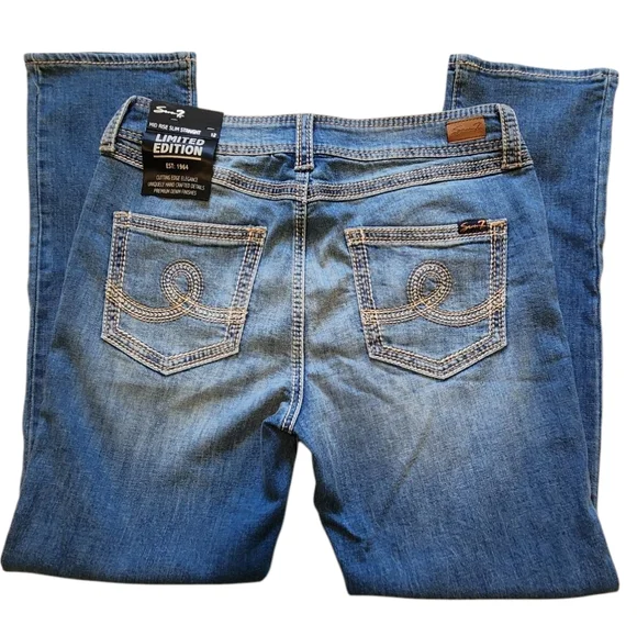 NWT Seven7 Mid Rise Slim Straight Limited Edition Jeans Size 12 - Picture 6 of 8